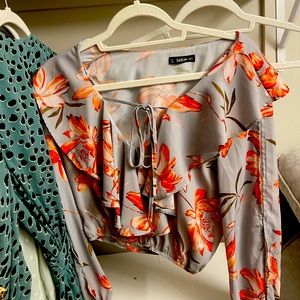 Long sleeve floral blouse